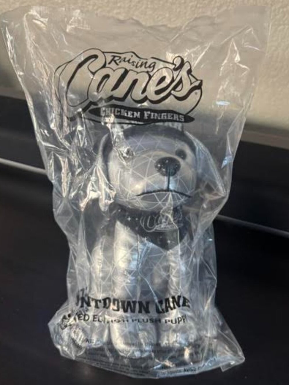 Raising Cane's Uptown Cane Limited Edition Plush Puppy Silver Sealed